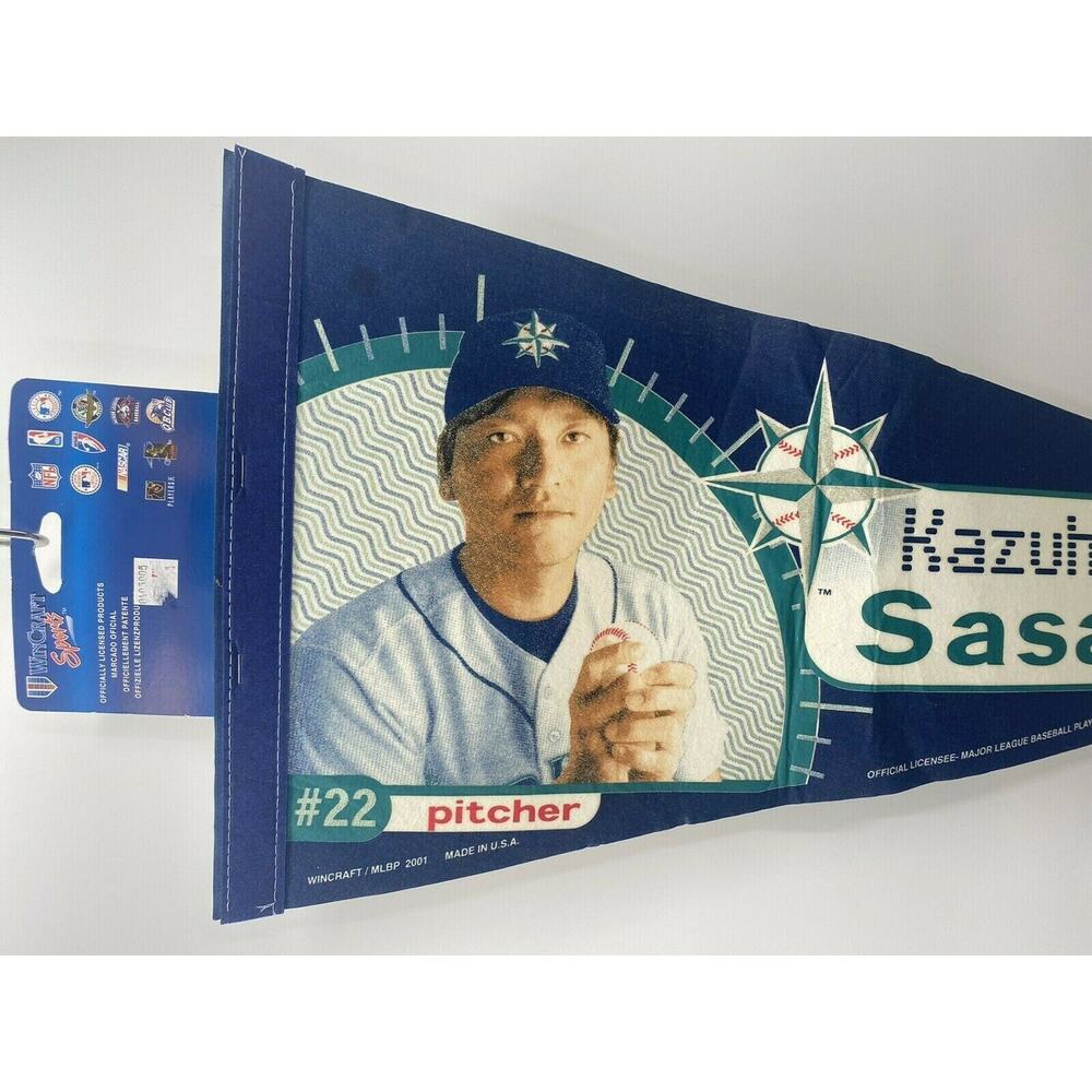 Vintage 2001 Seattle Mariners #22 Kazuhiro Sasaki Baseball Pennant Flag 29.5"